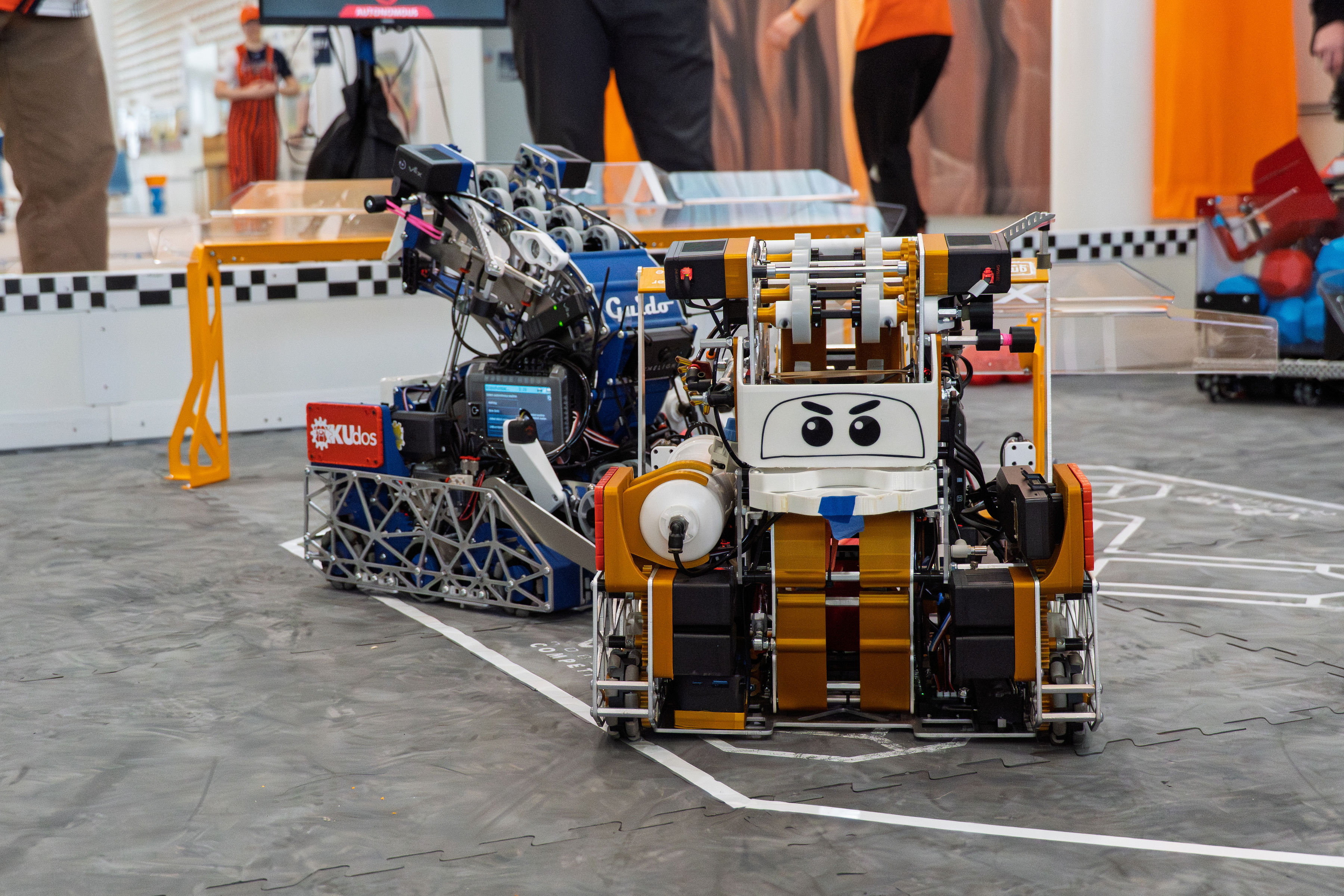 KUdos VEX-U 2025 Robots "Luigi" & "Guido" at competition