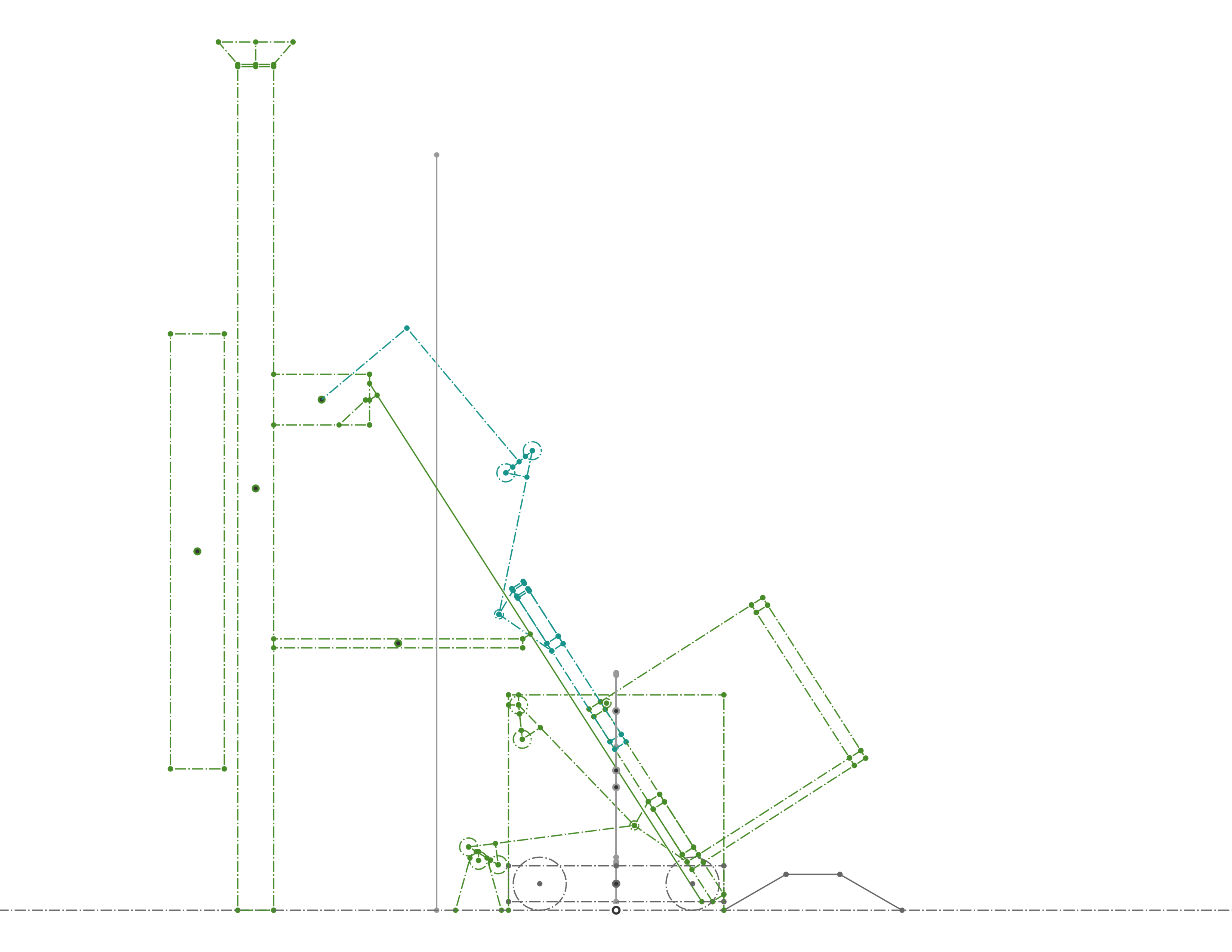 Mastersketch showing robot geometry and tower reach