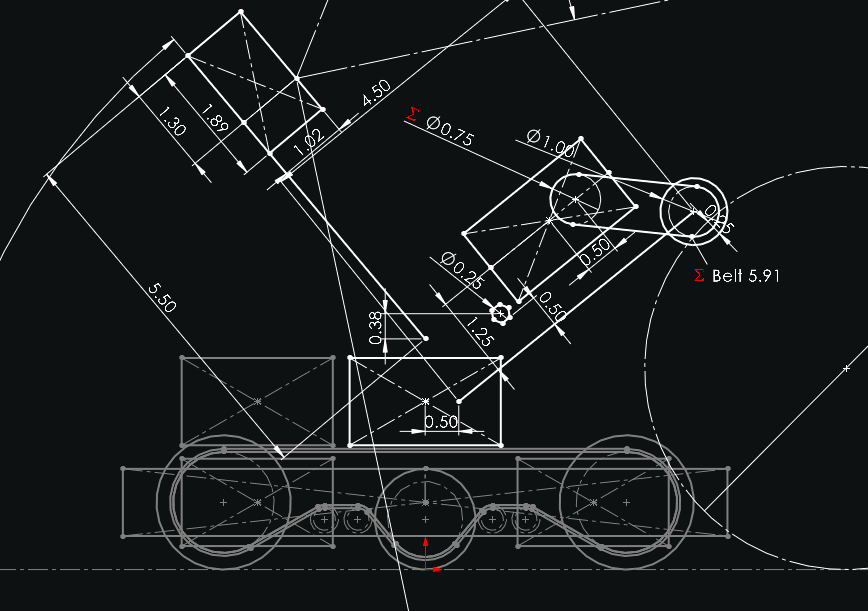 Layout sketch defining robot geometry